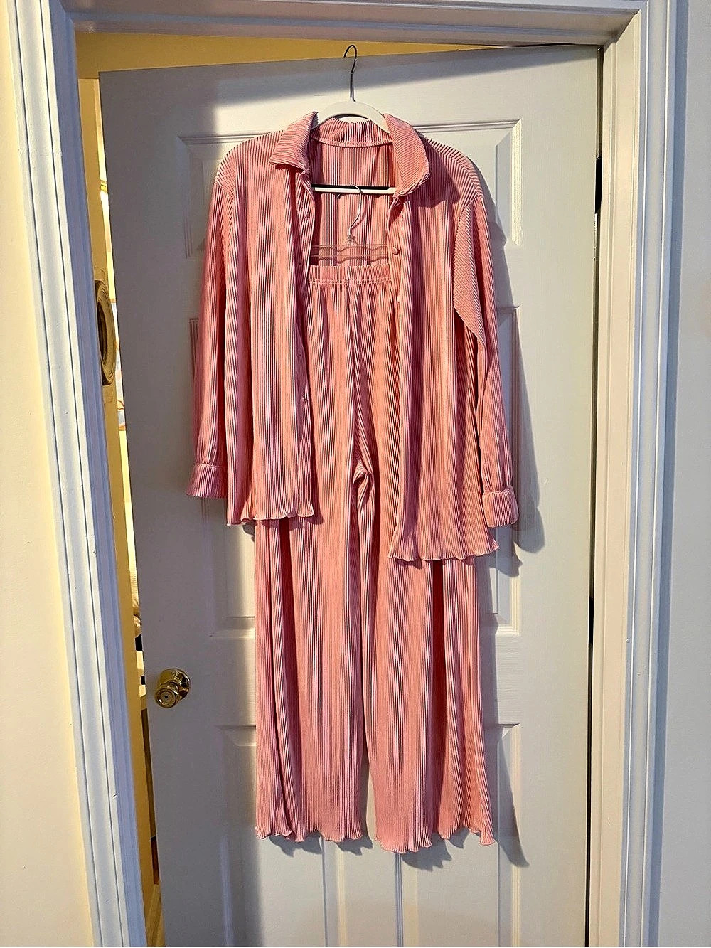 Pink Matching Button Down Set Size Medium - Picture 3 of 6